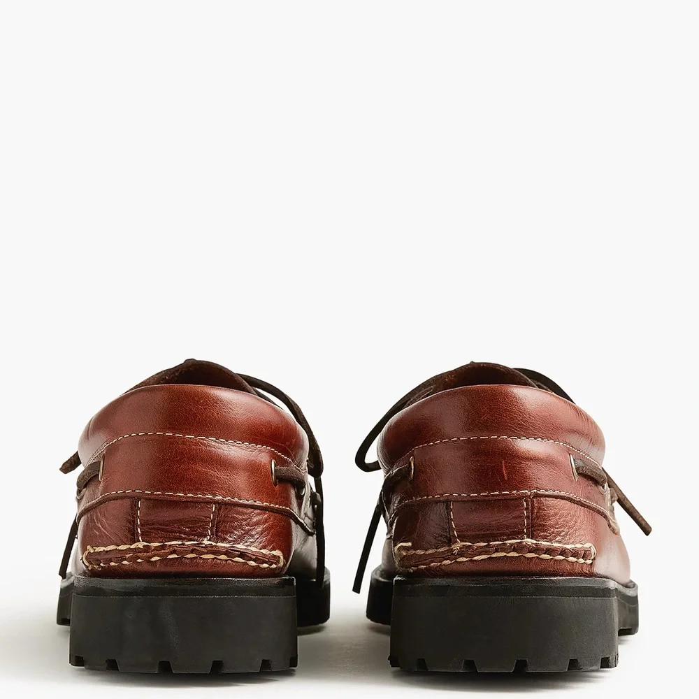 J. CREW Lug boat‎ shoes in Dark Seahorse Brown Size 10 M $198 CL552